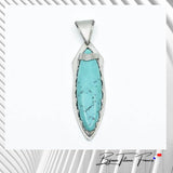 Talisman serti d'une pierre naturelle Turquoise monter sur titane pour femme ∣ Bijoux Titane France®